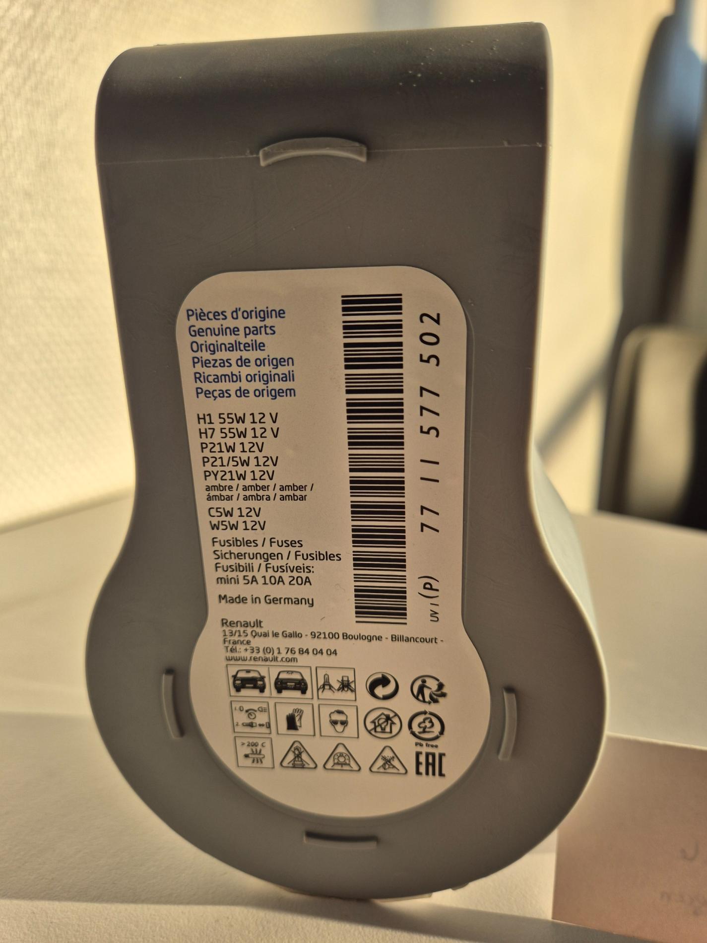 Boite d'ampoules H1/H7